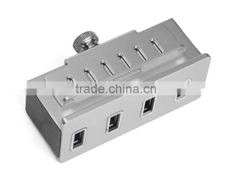 High-speed 4-Port USB 3.0 Hub with LED indicators and easy to be fixed on the PC or table