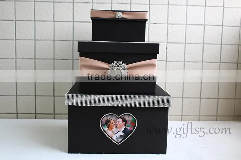 Handmade wedding card holder wedding card box with photo frame for best widding gifts