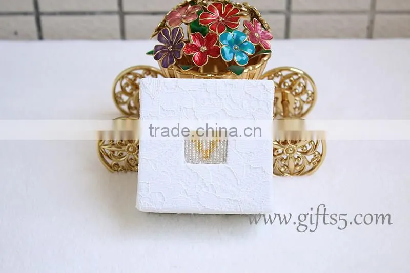 Wedding Creative Custom Ring Box with beaded name plate of O For Engagement