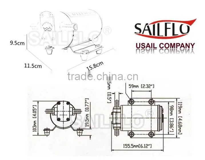 Sailflo high quality DC 12v dc 14L/min electric gear pump price