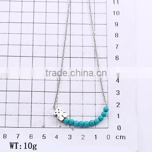 Guangzhou biggest wholesale fashionable ceramic pearl silver chain necklace