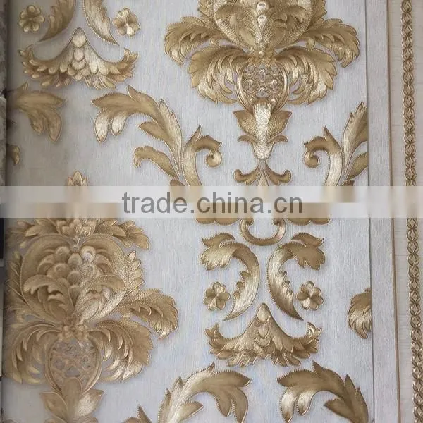 construction material luxury flower vinyl wallpaper