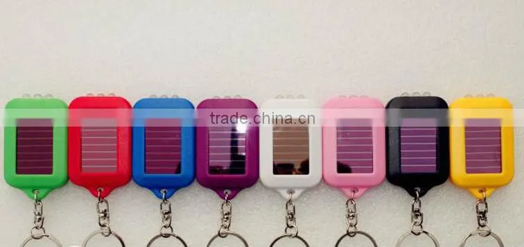 mini solar power rechargeable flashlight keychain