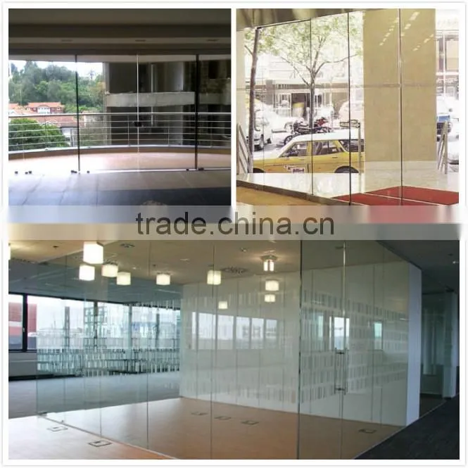 2015 popular aluminum frameless sliding glass door