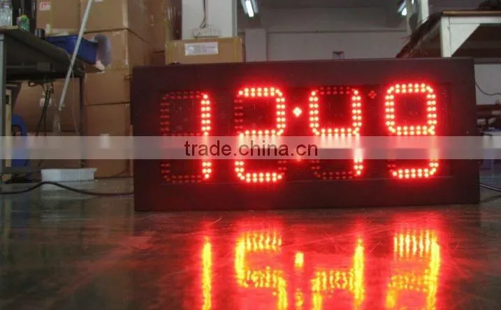 Sinoela outdoor waterproof wireless 5inch red indoor led clock display led time temperature sign time and temperature led displa