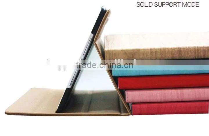 wood grain Leather Cases for apple iPad Air 2 Stand Tablet Case