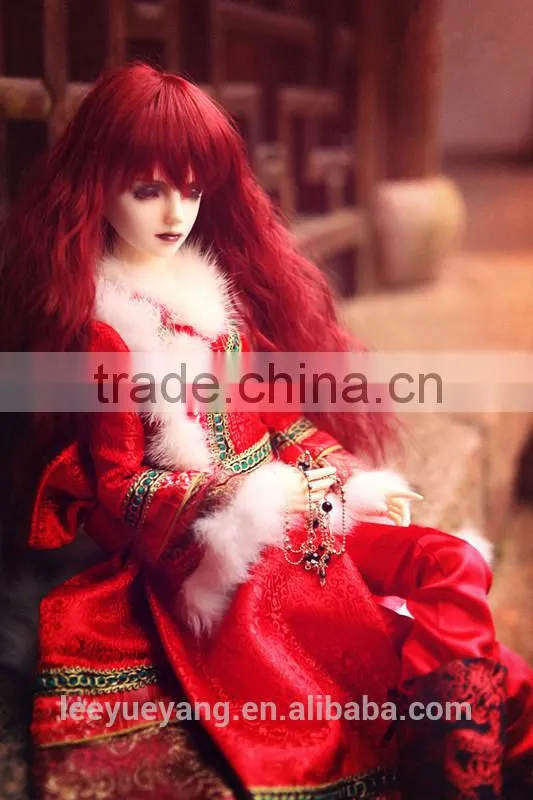 High quality long red shag deep curly doll wigs for 1/3 1/4 1/6 BJD dolls