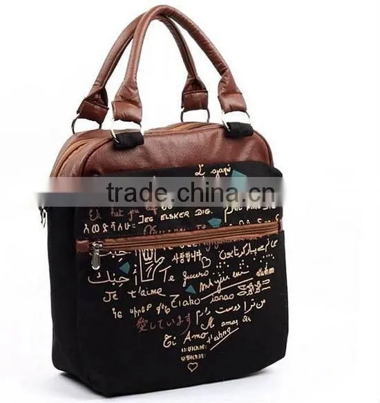 zhejiang bags factory canvas shoulder bag lady handbags