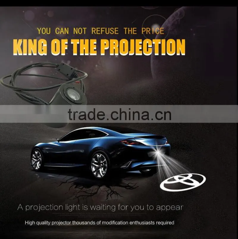 Car styling universal car tail logo light c-ree 3w LED plate welcome lights laser projector logo light