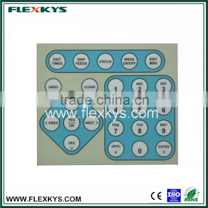 Professional factory ebg 180 material membrane keypads led membrane switch