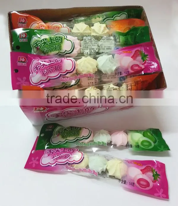Center filling strawberry jam Flower shaped marshmallow with shape