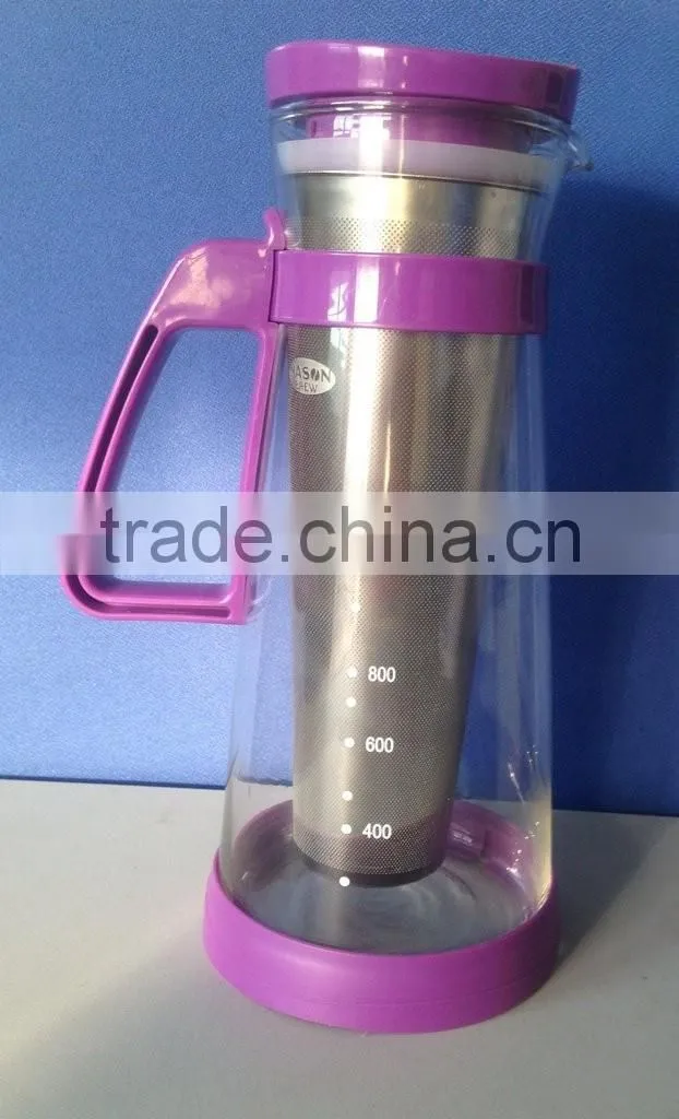 1400ml Cold Brew Iced Coffee Maker, Black with infuser