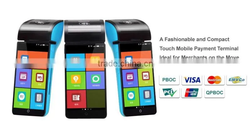 EMV PCI GPS NFC 4G LTE android pos terminal supports contactless card