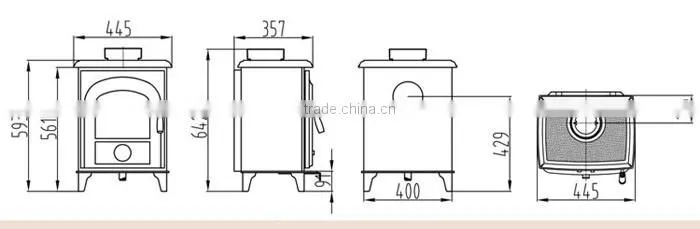 Made in china home warming wood fireplace/wood burning stove with CE Certification DHF905U
