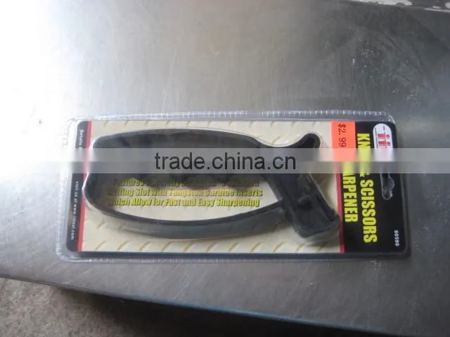 China supplier black and red plastic black knife sharpener tools plastic hand tools tungsten steel knife steel