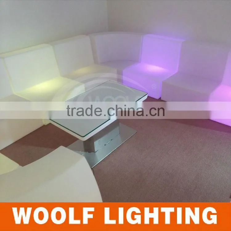 Rechargeable Stylish Glowing Rectangular LED Coffee Table LED Party Events Lighting Up Decorative Table
