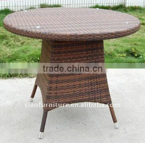 Garden rattan round table coffee shop furniture