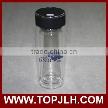 Cheap promotion made in china travel drinking glass water bottle