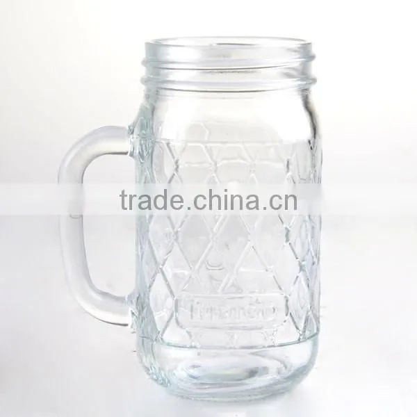 wholesale cheap 15oz embossed mason jar