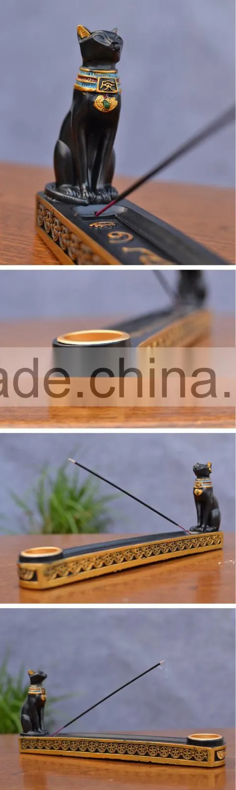 Egyptian cat god Bastet decoration statues incense burner holder