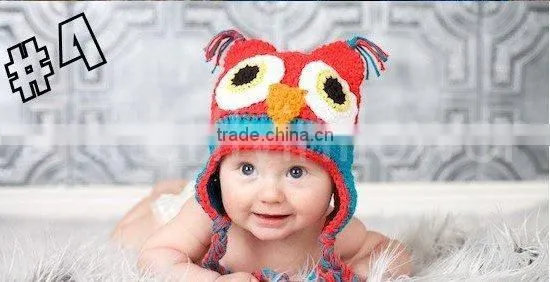 Handmade Crochet Cap Children Red Beret Cap Cute Lovely Animal Caps In Crochet For Children