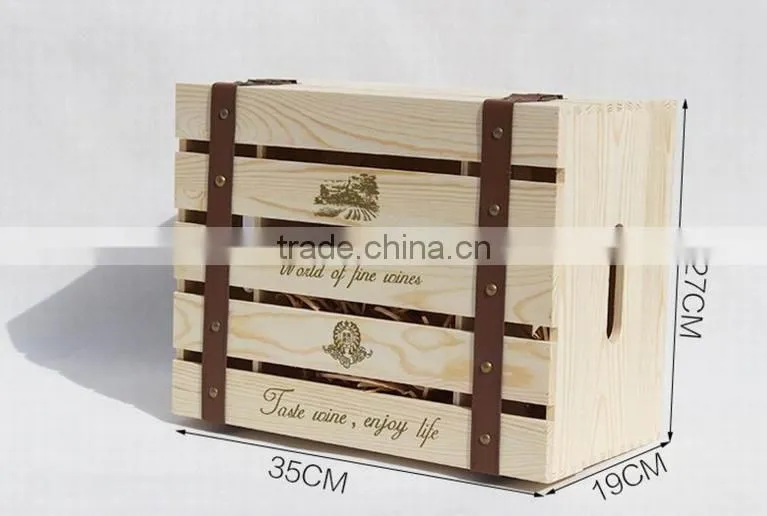 Two layers of six bottles wooden boxes