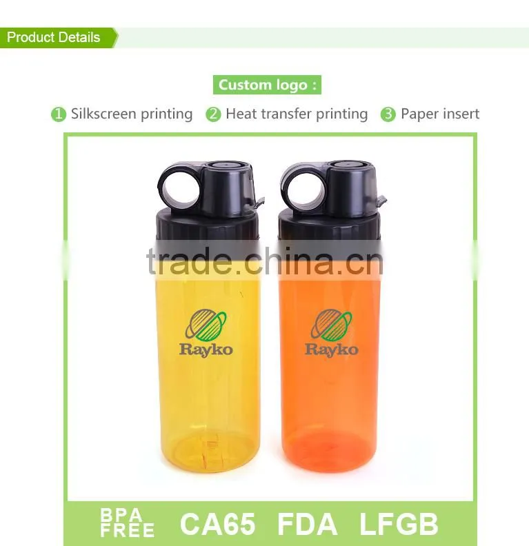 BPA free wholesale sports plastic bottle with partable cap
