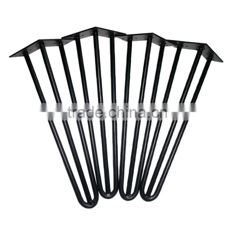 Hot sales 3 legs modern cast iron table base hairpin table legs with 28 inches for DIY
