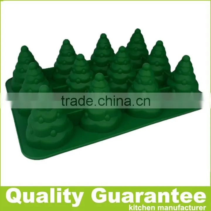New design 12 cups silicone Christmas tree cake pan