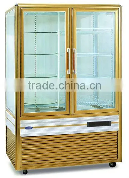 Upright drink cooler glass showcase/refrigerator beverage display/fruit showcase