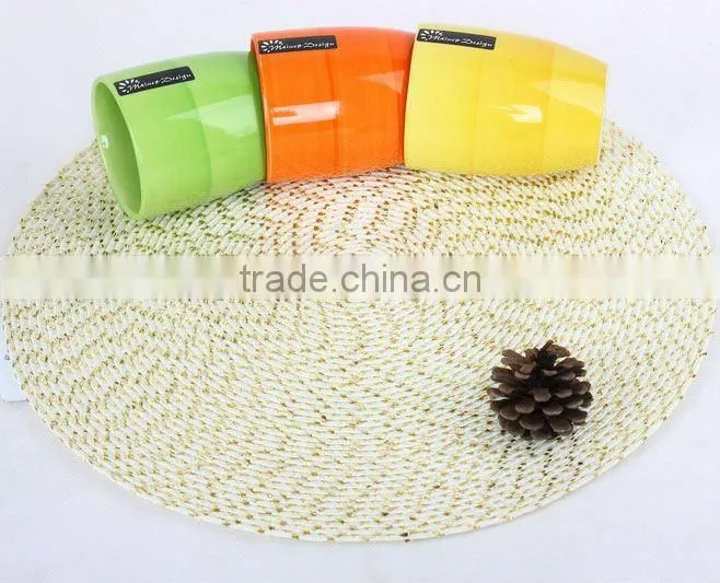 Woven Round Plastic Place mats/eco Place mats/Promotional Place mats