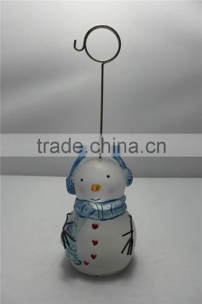 Snowman Memo Clips with Multicolor Molded Acrylic Based