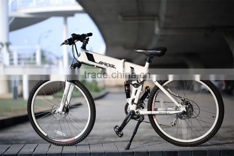 26'' electric bike foldable full suspension mountain folding bike
