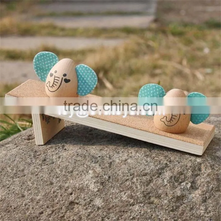 New design cartoon elephant shape animals wooden toys for kids W01B038