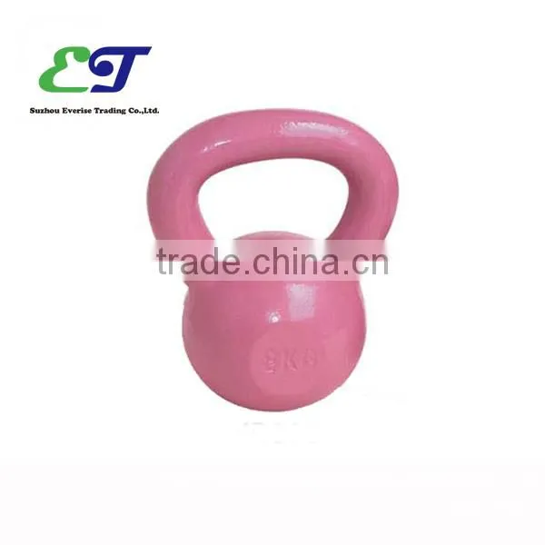 Pink hammertone painted kettlebell
