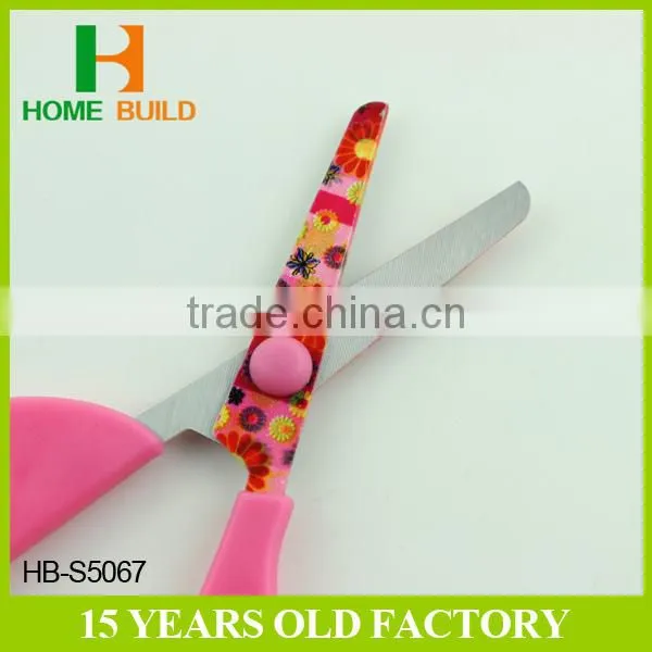 Factory price HB-S5067 5" colorful blades plastic handle school scissors