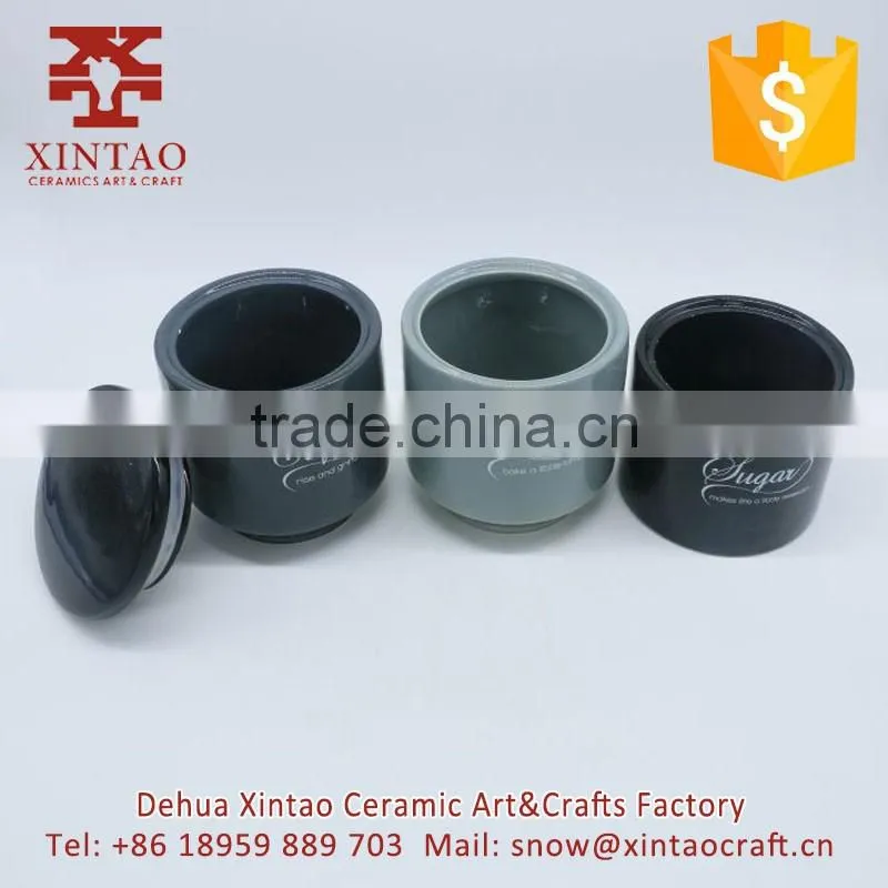 Wholesale Ceramic black tableware stackable mug set with rack
