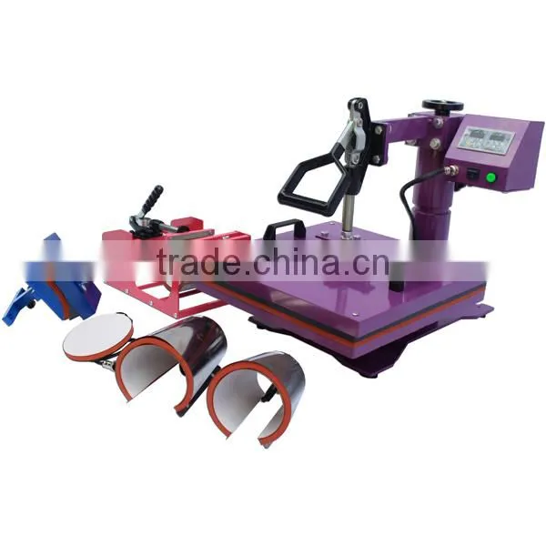 CE Approval 9 in 1 combo heat press machine for t-shirts, mugs, caps and plates