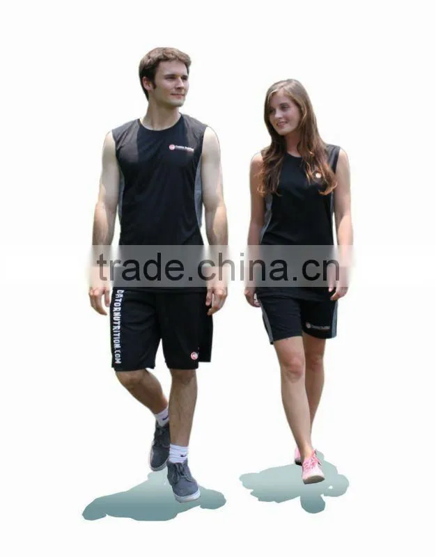 100% polyester, pique,patched, moisture wicking round neck,sleeveless tank top / vest with printed logo