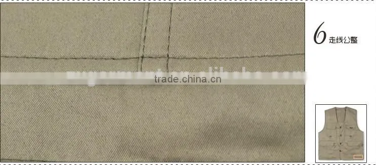 Men's reversible clothing casual outdoor fishing vest multi-pocket Men V-neck cotton vest brand