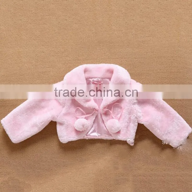 2016 Latest Girl Winter Frock Pink Cute Faux Fur Cape HSC9842