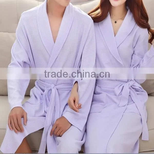 High quality couples waffle bathrobe,100 cotton bathrobe foe couple,white waffle ladies dressing gown