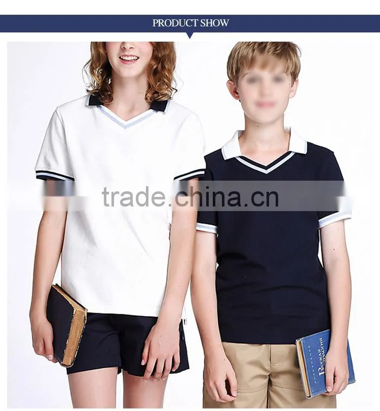 British student boys T-shirt polo shirt, V collar college, short sleeved Sweat can custom