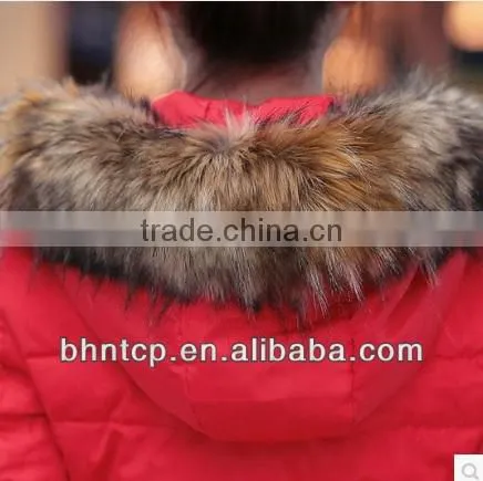 BHN9820 winter dress Long down Ladies Black Leather jacket fur collar down Casual