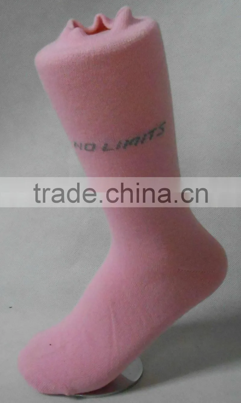 Pink woman tube sock factory knee sock