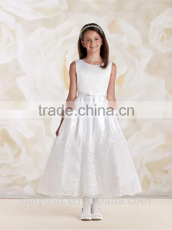 new style girl wedding gown high neck flower dress