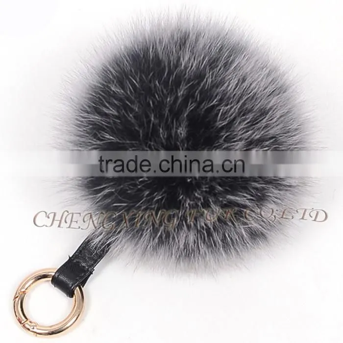 CX-A-63 Fluffy Fashion Cute Ball Keychain Rabbit Genuine Fox Fur Pompom