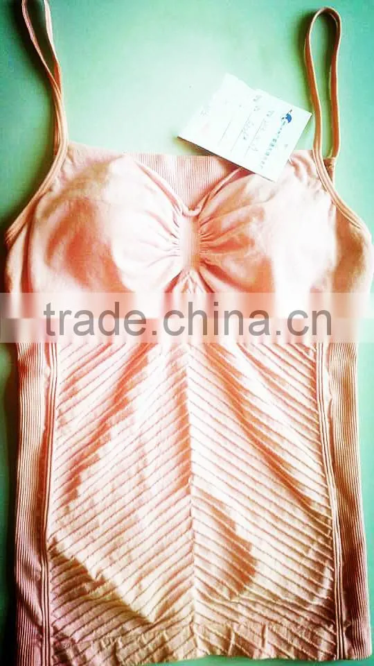 2015 newest women seamless camisole with bra factory hot sale low price