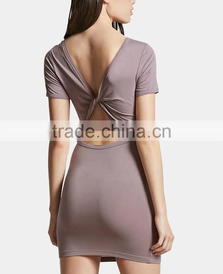 2017 bandage dress Fabric Sexy Twisted Cutout-Back Bodycon Bandage Pencil Dress