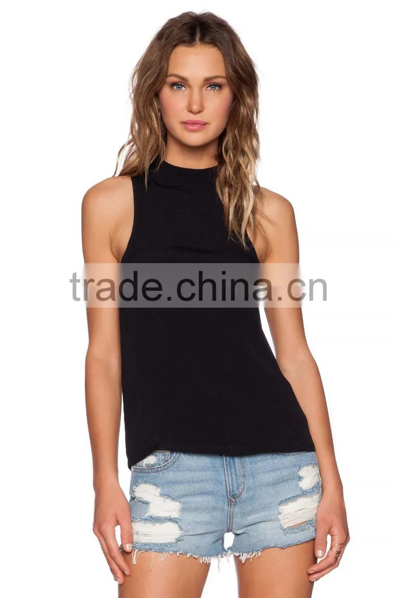 exposed back zipper closure dri fit tank tops wholesale